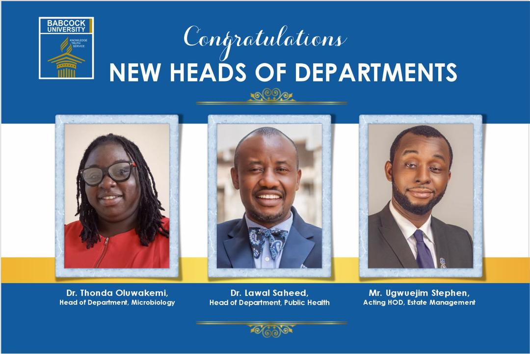 New Heads of Department