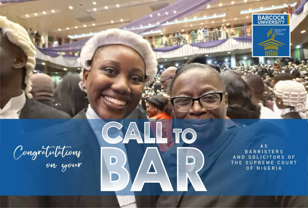 Babcock University graduates at the Call to Bar ceremony hall